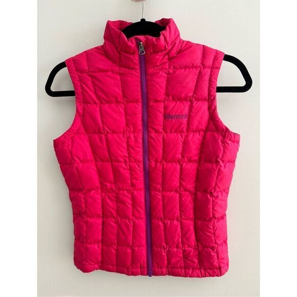 Marmot Down Winter Puffer Vest, Pink, Youth / Girl’s Size M - Picture 1 of 7